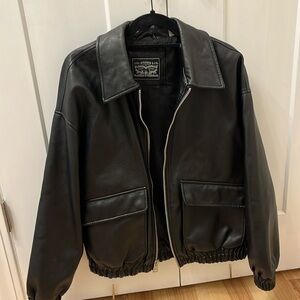 Levi black leather jacket